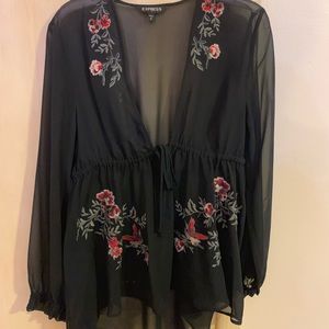 Express mesh babydoll top